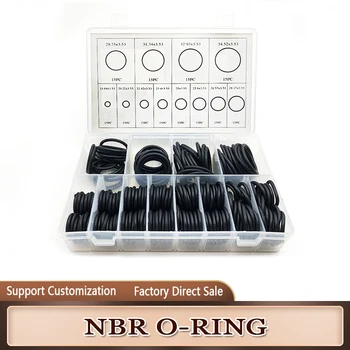 180vnt / dėžutė NBR O žiedinio sandariklio tarpiklio storis CS 3.5mm nitrilo butadieno gumos tarpiklio alyvos atsparumo poveržlė apvali forma 12 dydis