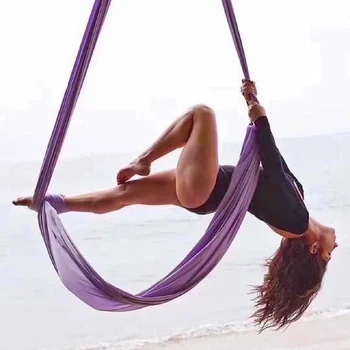 18Yards/16.5m Fly Premium Aerial Silks namams Joga Ombre Sling Extension Straps Antigravity Aerial Yoga Swing