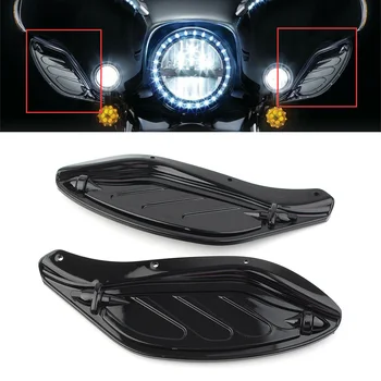 1Pair Black Motorbike Side Wing Priekinio stiklo oro deflektorius Harley Touring FLHR FLHT CVO 1996-2013