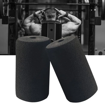 2 PCS pėdų putų pagalvėlės Pakaitinės pagalvėlės kojų garbanojimo mašinoms ir svorio suolams Didelio tankio putų juoda sporto salės priedai