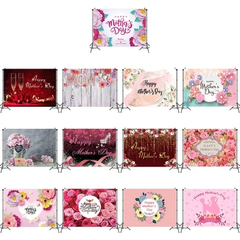 2024 Naujas laimingas Motinos dienos fonas Rožinis gėlių sienos fonas Raudona meilė Širdies dekoravimas Fonas Fotografija Fonas