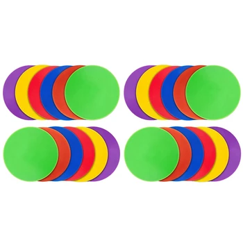 24Pcs spalvotas taškinis žymeklis neslystantys judrumo žymekliai Plokšti kūgiai Taškai futbolo krepšinio treniruotėms Šokių praktika