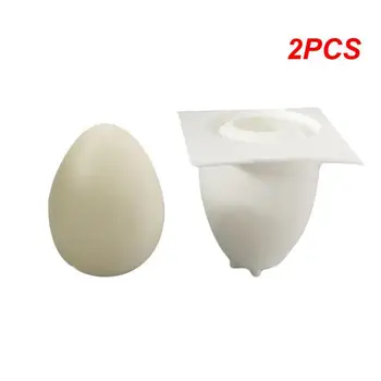 2PCS kiaušinių žvakės silikoninės formos putos šokoladinis pyragas Amatų kepimo įrankis Velykų modeliavimas Kiaušinių dervos formos namų dekoras