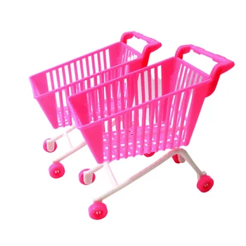 2Pc Pirkinių krepšelis Barbei Klasikiniai žaislai Vežimėliai vaikams Mergaitės Gimtadienio dovana Rožinė Balta Spalva