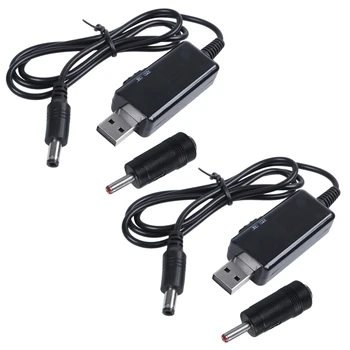 2X USB Boost kabelis 5V Žingsnis iki 9V 12V reguliuojamas įtampos keitiklis 1A Pakopinis voltų transformatorius Nuolatinės srovės reguliatorius