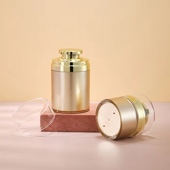 30g/50g/100g Premium apvalus akrilinis veido kremas Jar akrilo aukso preso stilius Tuščias pakartotinai užpildomas vakuuminis buteliukas Kosmetikos indas
