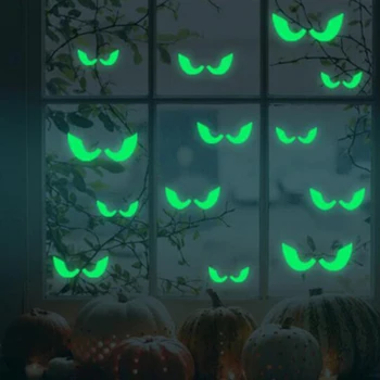 36vnt Helovino šviečiantys sieniniai lipdukai, švytintys tamsiomis akimis Lango lipdukas Helovino dekoravimui namų vakarėlių reikmenims
