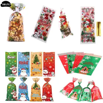 50vnt 2024 m. kalėdinės serijos saldainių maišeliai Kalėdų senelio dovanų maišelis Kalėdinės dekoracijos Kalėdų dovanų maišeliai Kalėdiniai sausainiai Pakavimo maišeliai