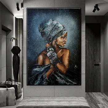 5D Pasidaryk pats deimantų siuvinėjimas Abstrakti juoda Afrikos moteris Paveikslas Deimantų tapyba Kryžiaus dygsnio mozaika Naujo atvykimo sienų menas