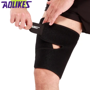 AOLIKES 1 gabalas sportinė šlaunies atrama apsauga raumenų įtempimo apsauga petnešos muslo pagalvėlės fitnesas Leggings kojų kompresinis kultūrizmas