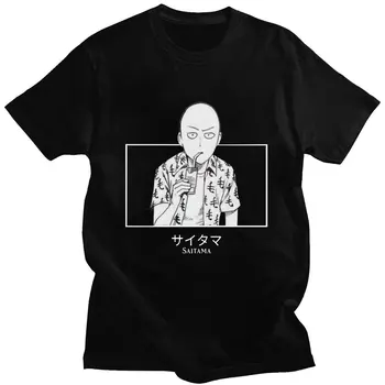 Anime One Punch Man marškinėliai Stipriausias herojus Saitama Sensei marškinėliai Vyrai Moterys Medvilnė Juokingi trumpomis rankovėmis Laisvi marškinėliai Gatvės drabužiai