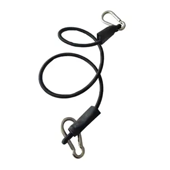 Bungee Cord with Carabiner Hook Strap Heavy Duty Short Black 6mm Thick Strong 16