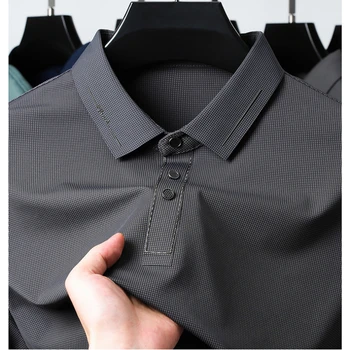 Business Casual Solid Color Vyriškos viršūnės, Kasdieniai darbo drabužiai, Boutique vyriški drabužiai 2024 Produktai, Polo marškiniai ilgomis rankovėmis Spyruoklė