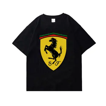 Ferrari marškinėliai vyrams Moterys 100% medvilnė Casual Top 2023 m. geriausiai parduodami marškinėliai trumpomis rankovėmis Berniuko mergaitės vasaros drabužiai