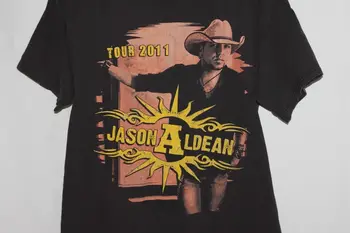 Jason Aldean koncertinis turas Top 2011 marškinėliai Unisex Cotton Tee Visų dydžių LY003 ilgomis rankovėmis