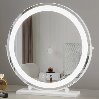 Makiažo veidrodis su LED lempute kelionėms Nešiojama tuštybė Mirroir su 10X didinamosios kosmetikos veidrodžio dovana moterims