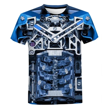 Mechaninis laikrodžio judėjimas 3D spausdinti marškinėliai Vyrai Moterys Hip Hop Fashion Casual Tshirt Unisex Harajuku Streetwear Oversized Tops