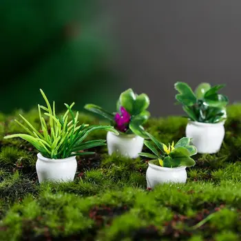 Mini Mini medis Vazoniniai plastikai Simuliaciniai augalai Lėlių namelis Žalias augalas Derva 1:12 Lėlių namelio modeliavimas Vazoniniai augalai Vaikų dovana