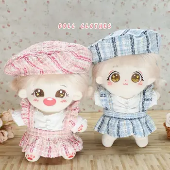 Mėlyna/Rožinė Lėlių drabužiai Nauji žaislai Aksesuarai Su skrybėlės marškinėliais Suknelės Mini sijonas 20cm Medvilninė lėlė