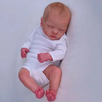 NPK 48cm Atgimusi mieganti Romy kūdikio lėlė naujagimio lėlė jau nudažyta Baigta tikroviška švelnaus prisilietimo 3D oda ranka piešti plaukai