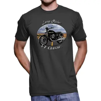Nauji vasaros laisvalaikio vyriški marškinėliai Itališkas motociklas Moto V7 Classic Easy Rider Vyriški marškinėliai Custom Aldult Teen Unisex Classic