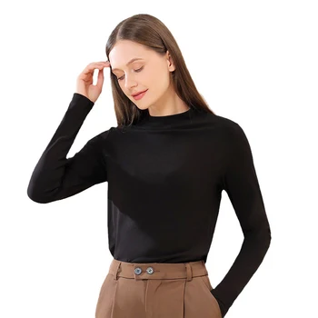 New Womens Top Casual Solid Solid Sleeve Džemperis Loose Girl Pullover Tops Palaidinė Moteriški pavasario rudens drabužiai Apatiniai marškiniai