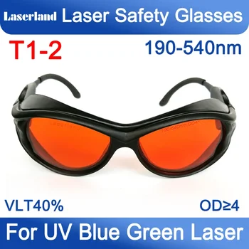 OD4+ UV OD5+ 190-540nm Žalia mėlyna Apsauginių akinių lazerio apsauga CE T1-2