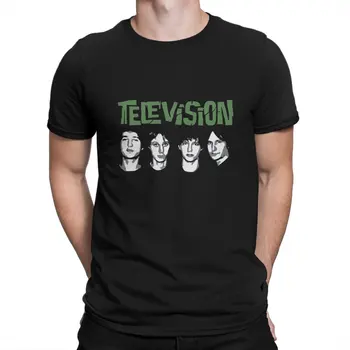 Pankų grupės iš 1970-ųjų Jungtinėse Amerikos Valstijose Vyriški marškinėliai Televizija Juokingi trumpomis rankovėmis Gryna medvilnė Spausdinti drabužiai