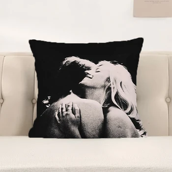 Sofos pagalvės užvalkalas Prabangus televizorius Mergina Trumpa pliušinė miego pagalvė Dvipusis spausdinimas Rudens dekoravimo kambarys Dekoro pagalvėlės Užvalkalai