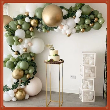Style Avocado Green Balloons Garland Arch Kit Retro Green Chorme Gold Latex Globos Gimtadienio kalėdinių vestuvių vakarėlių dekorai