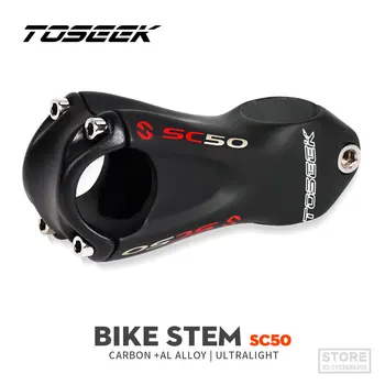 TOSEEK SC50 anglies stiebas 10 laipsnių kalnų dviratis 31.8mm vairas s 80/90/100/110mm Juodos matinės dviračių dalys