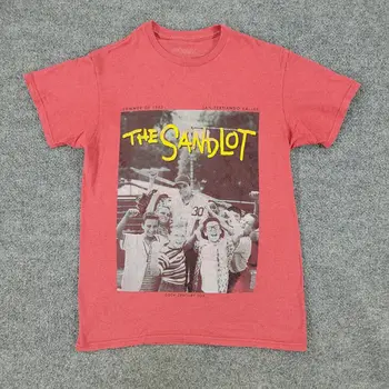 The Sandlot Shirt Men Small Red Graphic Tee Crew Neck Short Sleeve Classic Movie ilgomis rankovėmis
