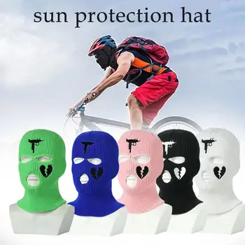 Unisex Winter Knit Hat Full Face Cover Ski Mask Ski Mask Motorcycle 3 Hood Caps Army Balaclava Holes Tactical Beanies Bonnet G0X0