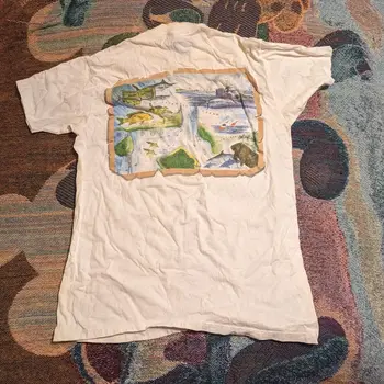 VINTAGE 80s 90s Sailfish Marina Palm Beach Shores Florida Pocket T-Shirt Large