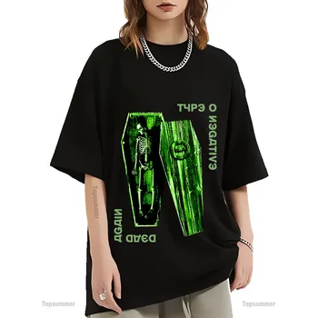 Vintage Type O Negative Dead Again T Shirt Female Male Pop Designer Black T-Shirt Peter Steele Streetwear Fashion Oversized Tee