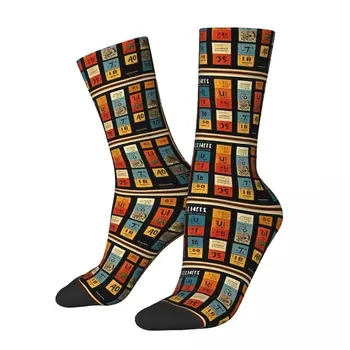 Vintage Vintage vyriškos kojinės Periodinė elementų lentelė Unisex Hip Hop Besiūliai atspausdinti Laimingos įgulos kojinių dovana