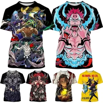 Vyriški anime Jujutsu Kaisen 3D marškinėliai Laisvalaikio spausdinimas trumpomis rankovėmis šaunūs marškinėliai vyrams Cosplay vyriški drabužiai Gatvės apranga