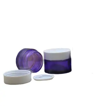 plastikiniai balto dangtelio kosmetinio kremo indeliai Tušti violetinio stiklo pakuotės konteinerio kelioninis daugkartinis butelis 20G 30G 50G 20 dalių / partija