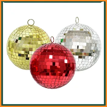 sidabrinis/auksinis/raudono stiklo veidrodis diskotekos kamuolys dekoratyvinis eglutės dekoravimo vakarėlis vestuvinis tortas dekoro klubo scenos apšvietimo efektas