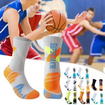 1 pora ilgų kojinių neslystančios patogios didelio elastingumo pėdų apsaugos smūgiams atsparios prakaito sugėrimo krepšinio kojinės bėgiojimui