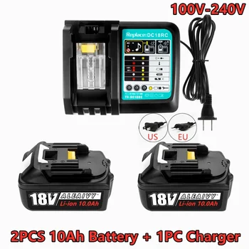100% Nauja BL1860 įkraunama baterija 18 V 10000mAh ličio jonas skirtas Makita 18v baterijai BL1840 BL1850 BL1830 BL1860B LXT + įkroviklis
