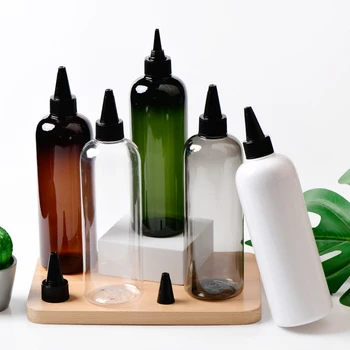 10vnt 500ML plastikinis losjono butelis su smailiu burnos dangteliu Skystos kosmetikos pakuotės konteinerio klijų buteliukai Pasukamas kelionės dangtelis
