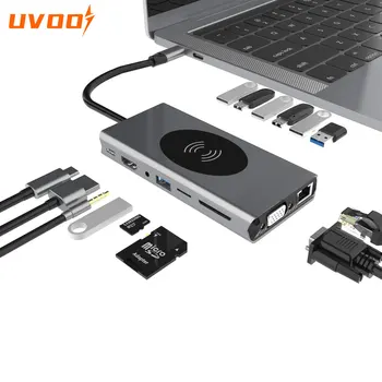 15 IN 1 Prijungimas C tipo USB šakotuvas 3.0 maitinamas skirstytuvas Expander Multi Extra USB prievado ilgintuvo adapteris Įkrovimo aukšta prijungimo stotelė