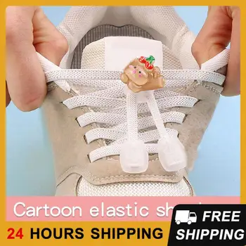 1Pair No Tie Batų raišteliai Elastinis animacinis modelis Spyruoklinis užrakto batų raišteliai Vaikiški sportbačiai Batų raišteliai be kaklaraiščių Vaikiški bateliai
