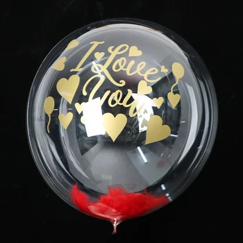 1set Valentino diena Auksinė raudona širdis Aš tave myliu Lipdukas Bobo baliono žiedlapiai Plunksna Vestuvių gimtadienis Scenos vakarėlio dekoravimas Globos
