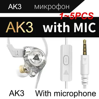 1~5PCS QKZ AK3 FiLe laidinės ausinės su mikrofonu HIFI žemųjų dažnių garsiakalbis Noice Ausinių atšaukimas Žaidimai Sporto muzikos monitorius