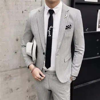 2023 Vyriško kostiumo striukė su kelnėmis Formal Slim Fit Verslo darbas Vestuvių mada Geriausias vyrų socialinės suknelės kostiumas 2 dalių rinkiniai G18