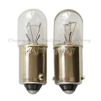 2024 Miniatiūrinės lempos lemputės Apšvietimas Ba9s T10x28 24v 5w 10vnt A028