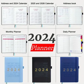 2024 Planner Daily/Weekly/Monthly/Yearly Diary Agenda Journal Schedule Notebook for Kids Gift School Office Practical Supplies