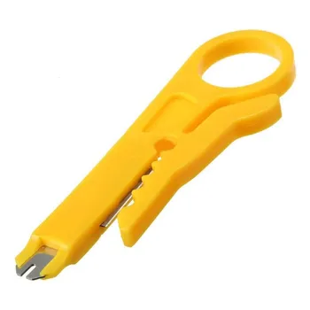 2Pcs Mini vielos nuėmiklis Mažas geltonas peilis Tinklo modulis Vielos nuėmiklis Perforuokite pjaustytuvąSimple Vielos nuėmiklio spaustukas